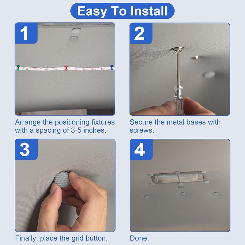 Moibunka Universal 262PCS Car Headliner Repair Kit, Premium Auto Interior Ceiling Snap Rivets for Fixing Sagging Roofs, Easy Installation for All Cars, Perfect for DIY Repairs (Grey) - Image 3